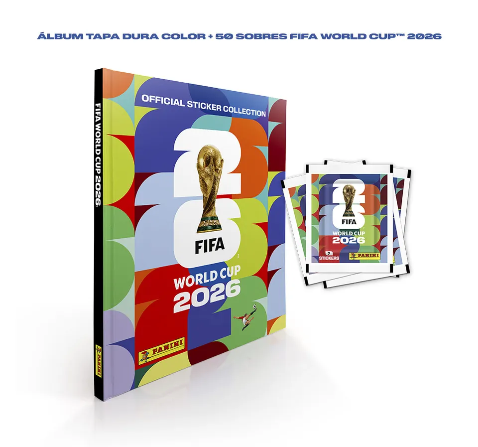 ÁLBUM TAPA DURA COLOR + 50 SOBRES FIFA WORLD CUP 2026